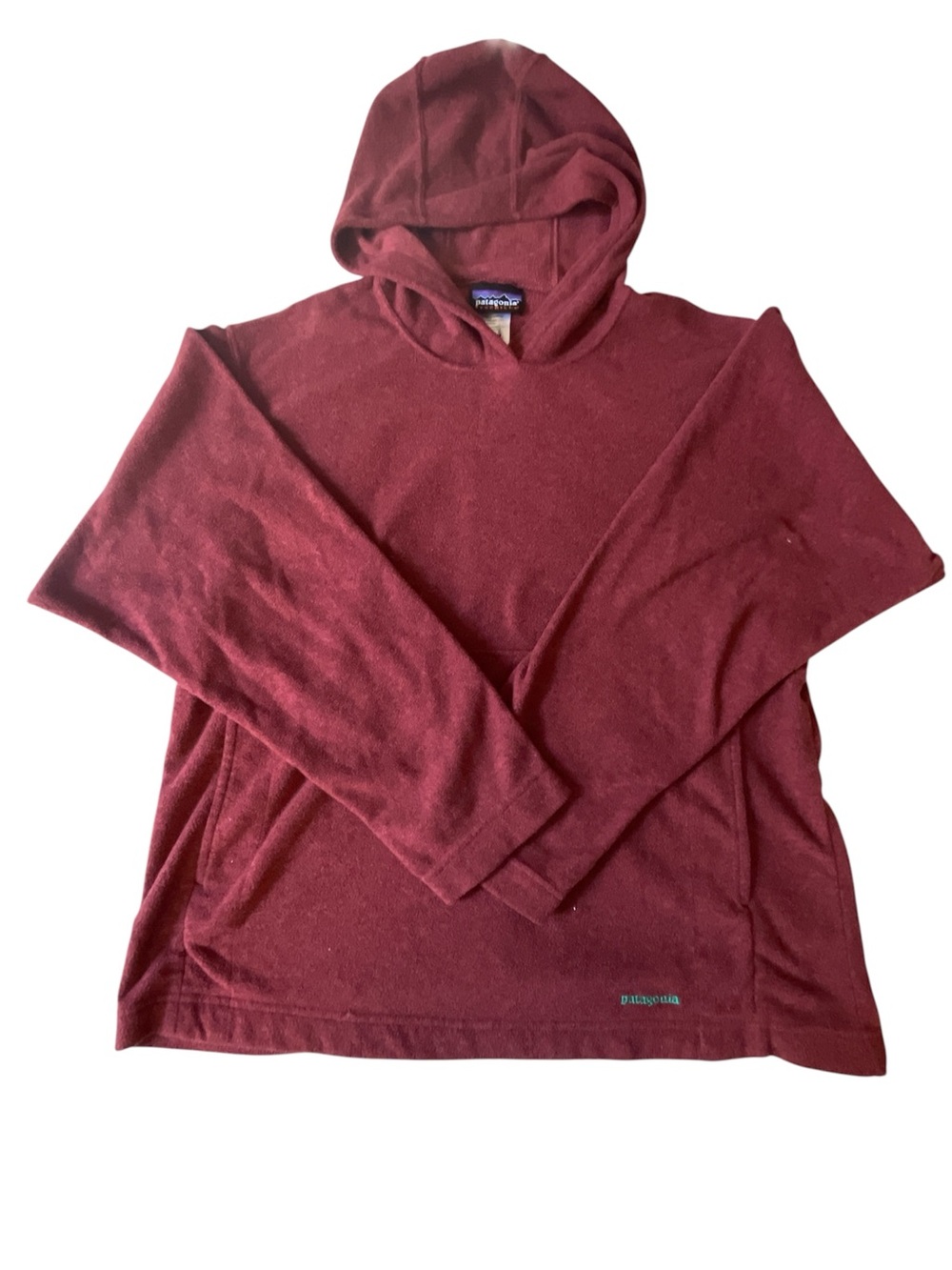 Patagonia Men's Burgundy maroon fleece hoodie size: M Hooded Pullover